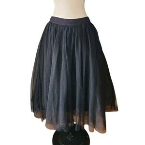 Bailey 44 Tulle Midi Skirt Womens L Ballet Whimsigoth Full Black Dark Romantic